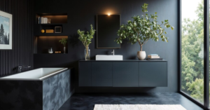 Read more about the article 15 Amazing Bathroom Ideas with Black Vanity to Elevate Your Space