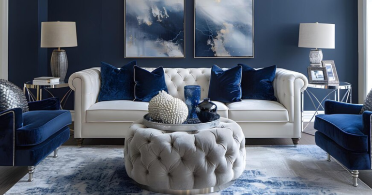 Navy and Cream Living Room Ideas