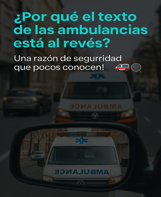Read more about the article ¿Por Qué Las Ambulancias Tienen Espejado el Nombre en el Frente del Vehículo?