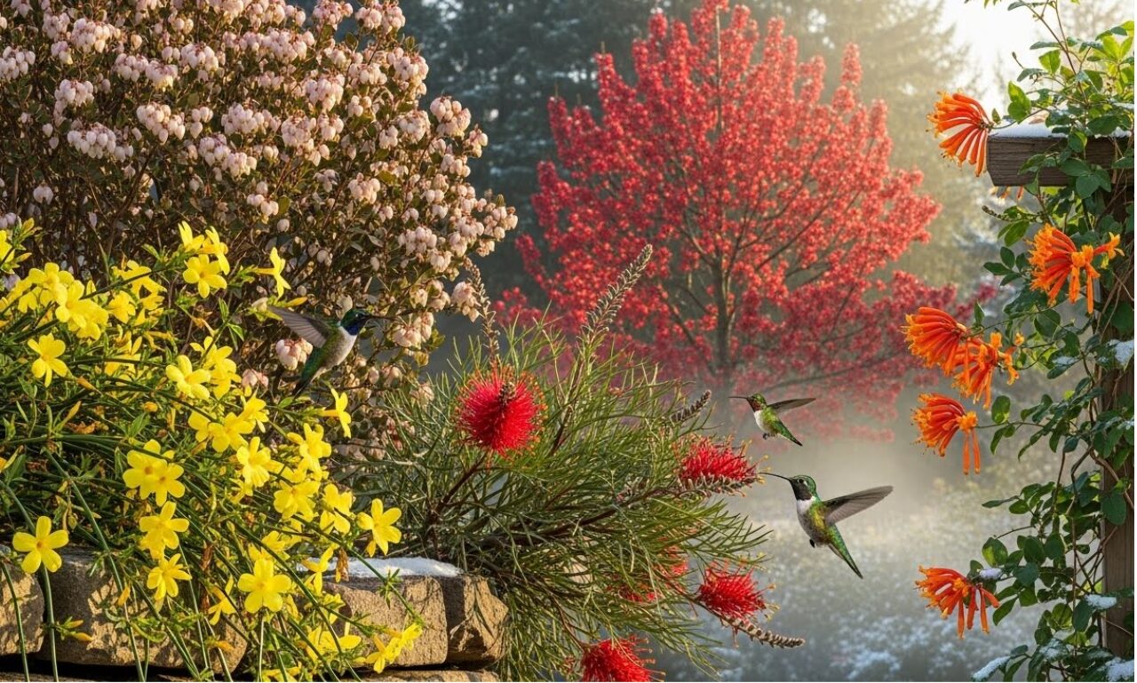 You are currently viewing 5 Beautiful Winter Plants That Attract Hummingbirds to Your Yard Even Even in the Coldest Months