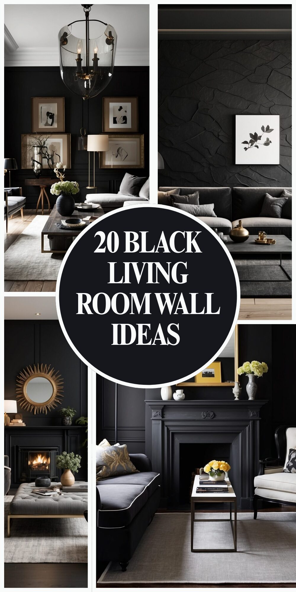 Read more about the article 20 Black Living Room Wall Ideas That Look Bold, Expensive & Stylish