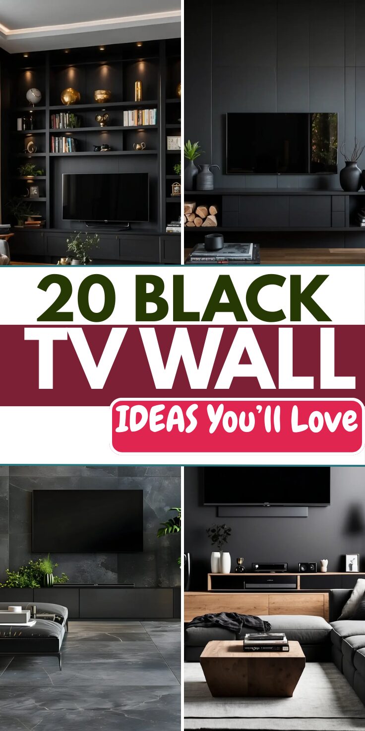 20 Black TV Wall Ideas for Living Rooms That Look Sleek & Expensive