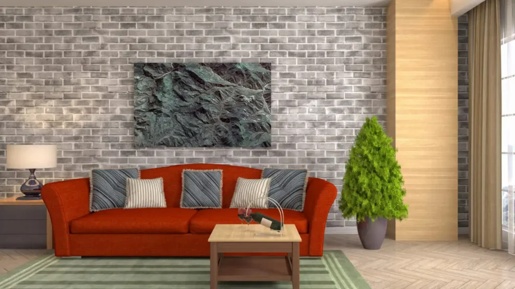 Accent Wall Behind the Sofa