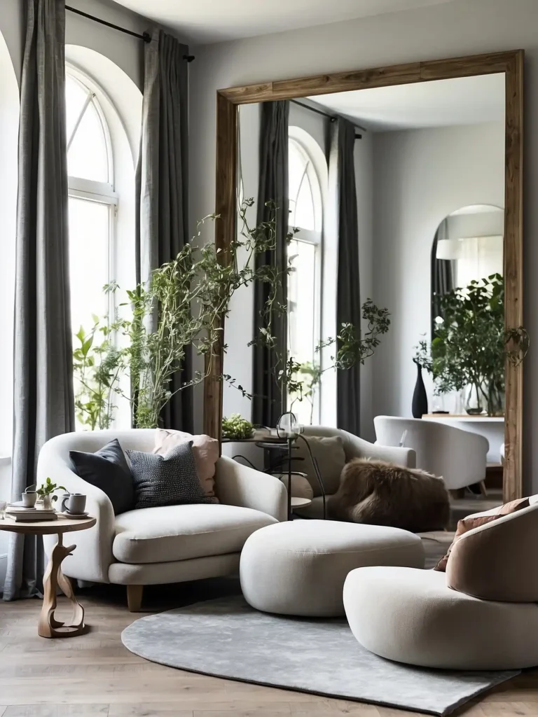 Leaning Oversized Mirror