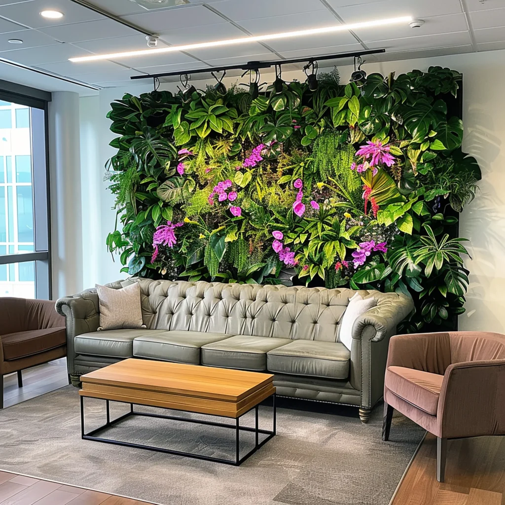 Accent Wall Made Entirely of Plants