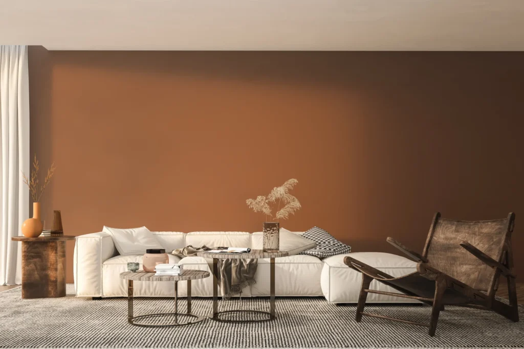 Brown Walls with Beige and Tan Layered Neutrals