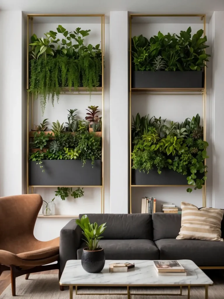 Built-In Wall Niches With Plants