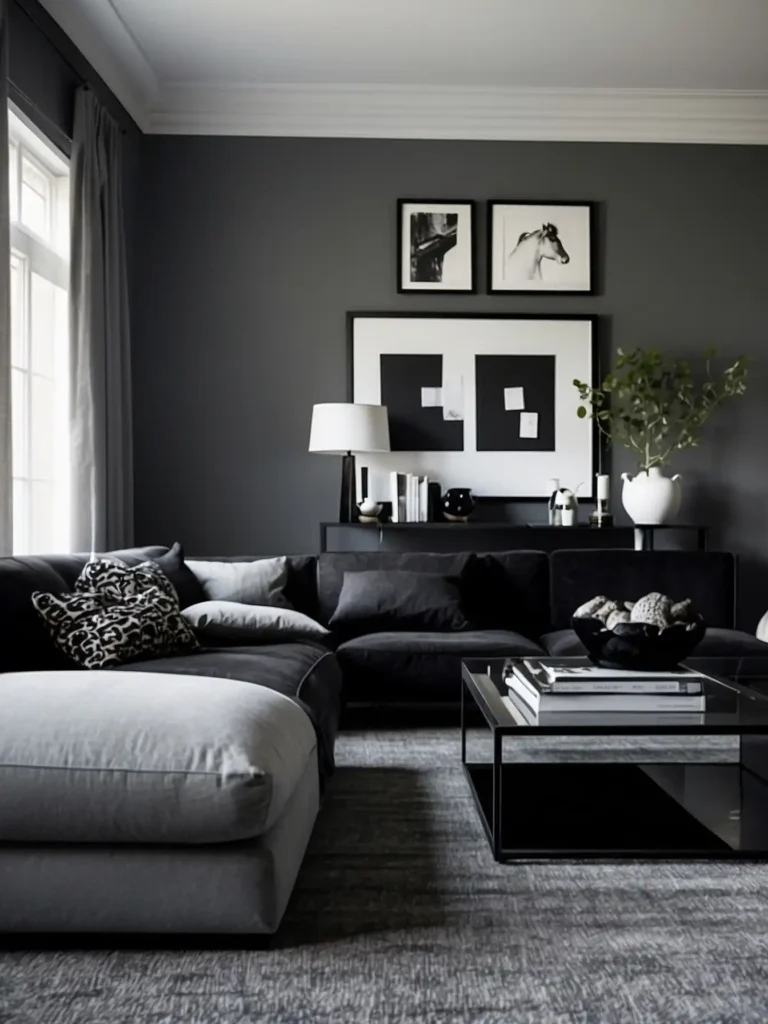 Grey Accent Wall with Minimal Decor