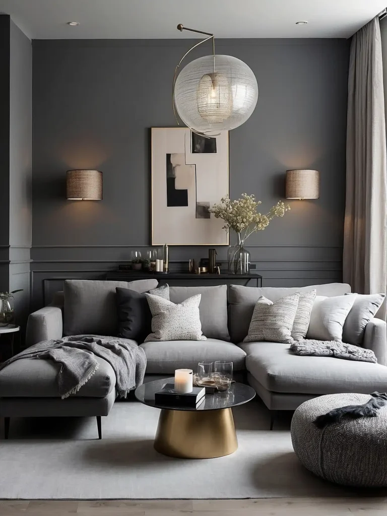 Grey Walls with Layered Lighting