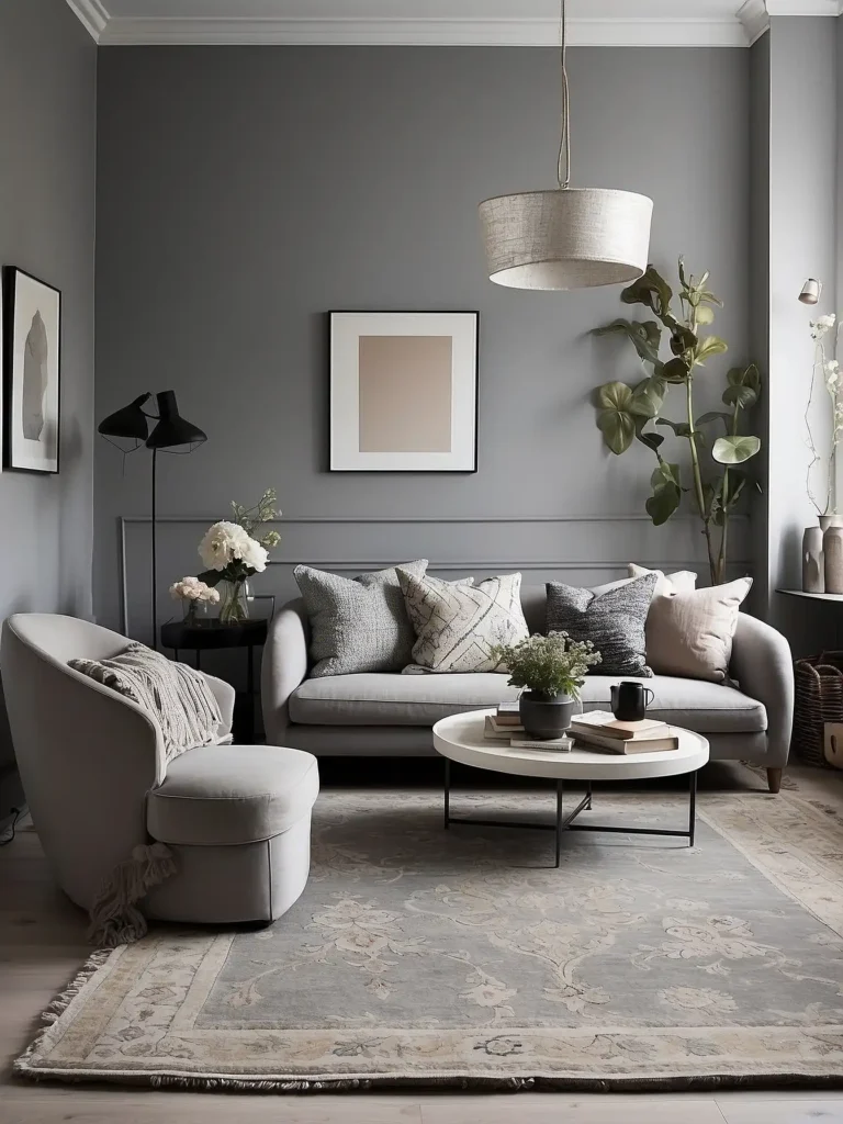 Grey Walls with Patterned Rugs