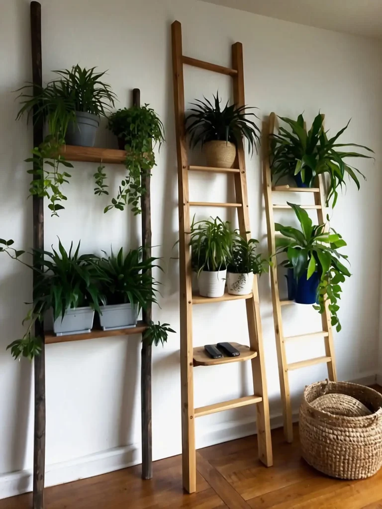 Ladder-Style Indoor Plant Wall