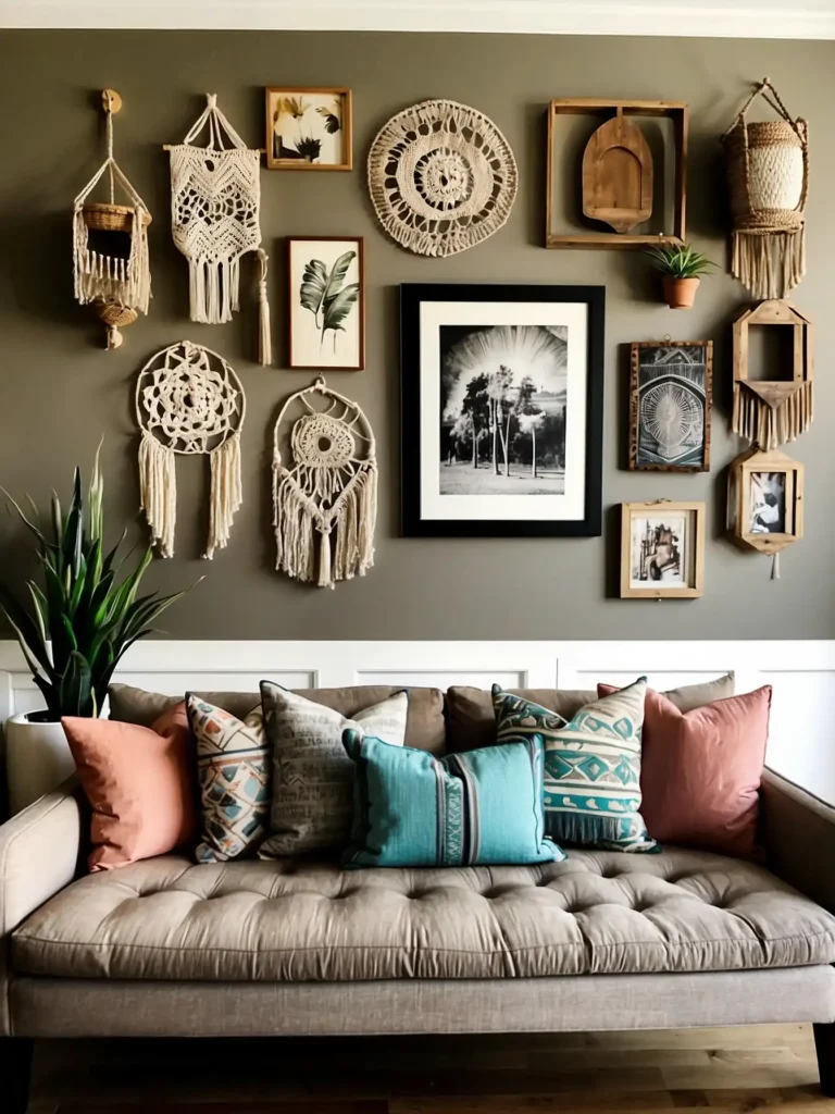 Layered Macramé Gallery Wall