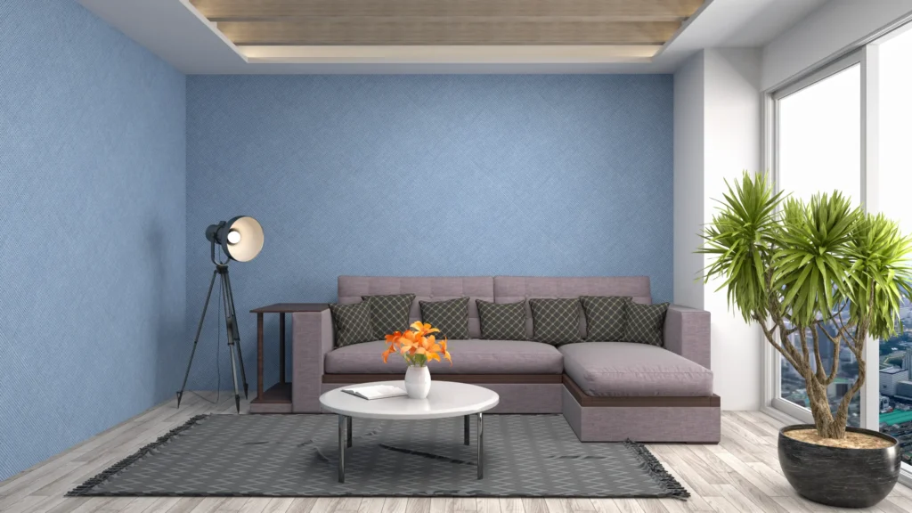 Light Blue Walls for an Airy Small Living Room