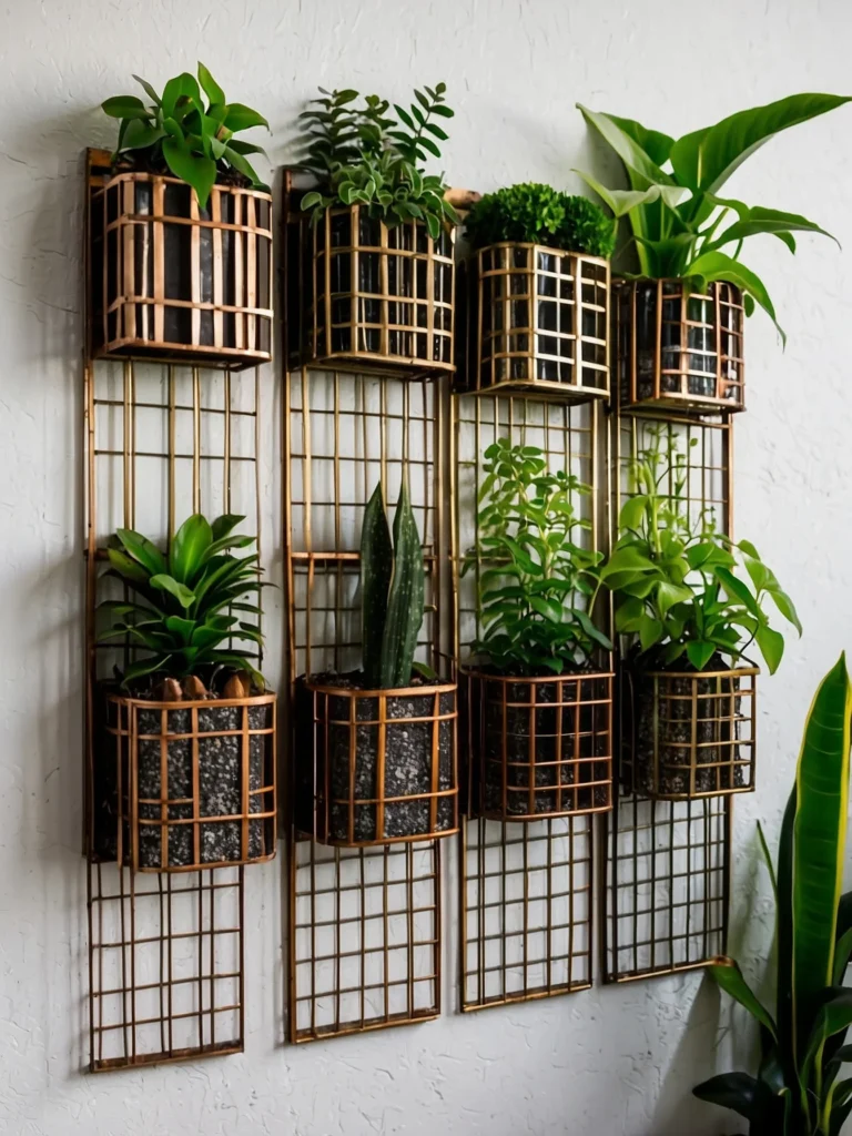  Metal Grid Indoor Plant Wall