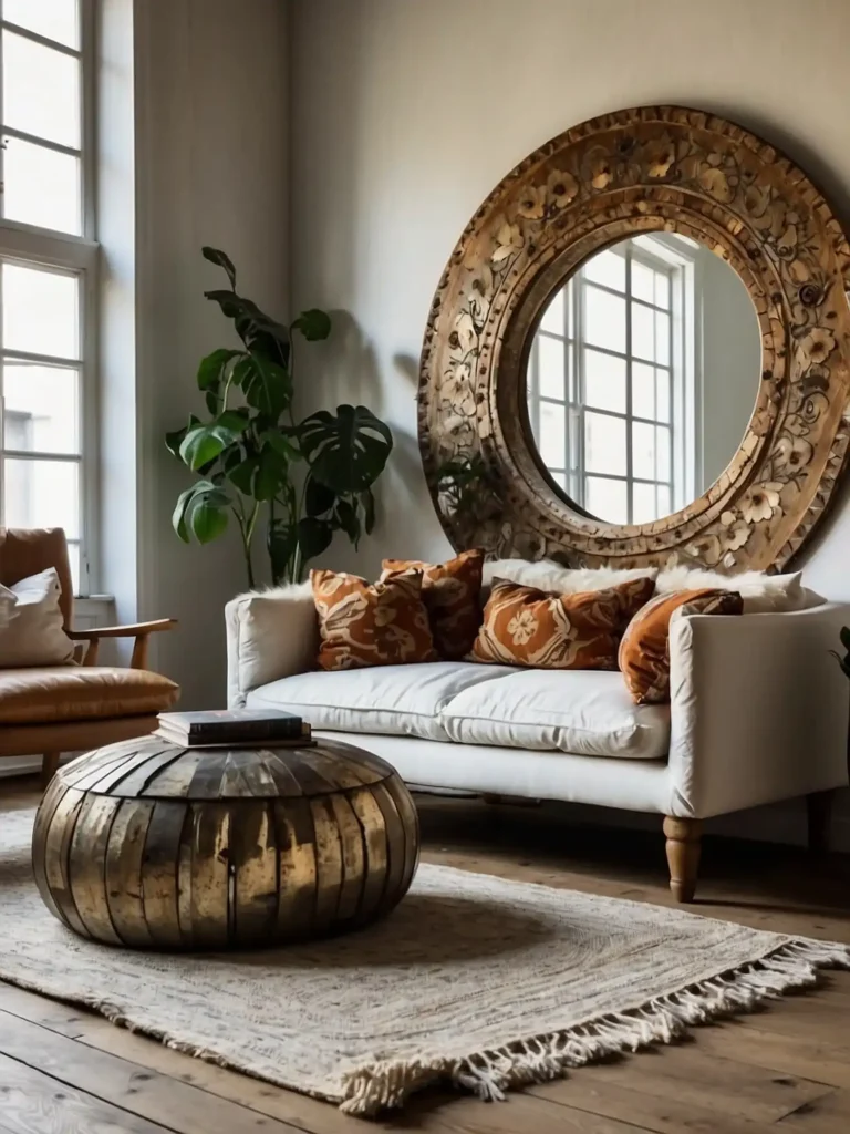 Oversized Rustic Mirror