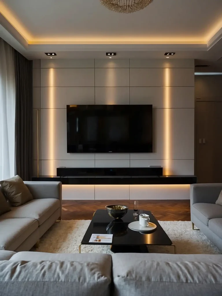 TV Wall with LED Backlighting