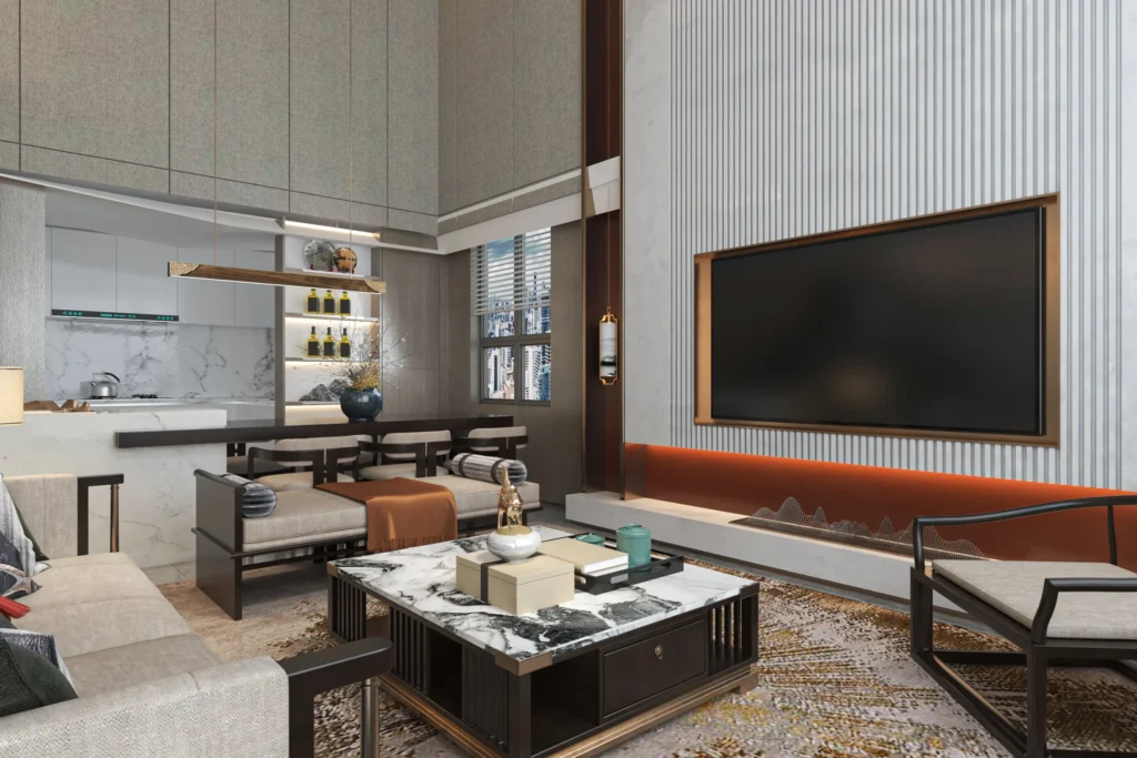 TV Wall with Multi-Functional Design