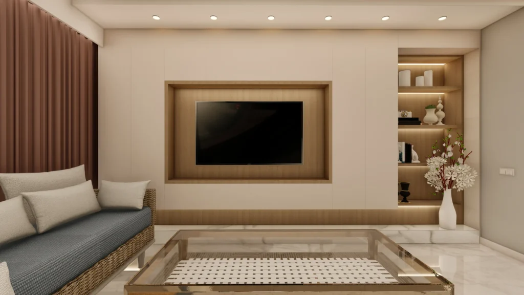TV Wall with Soft Lighting Layers