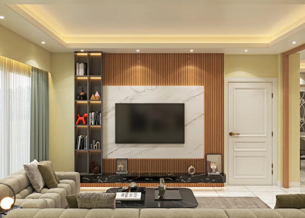 TV Wall with Vertical Panels