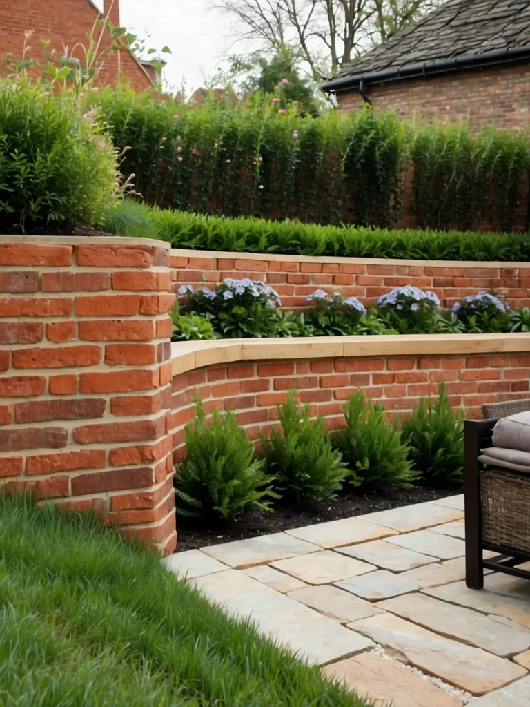 brick garden wall seating edge