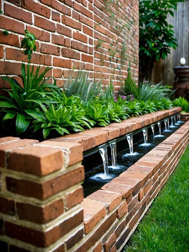 brick garden wall water feature