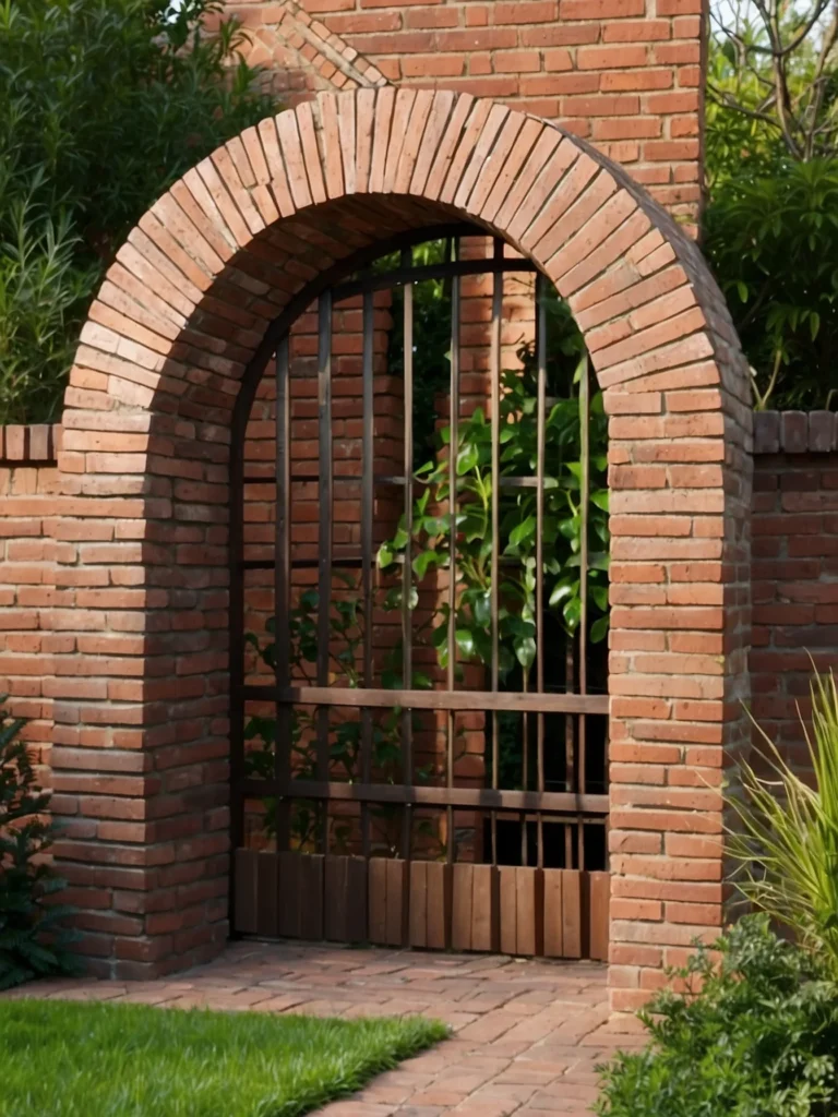 brick garden wall arch design