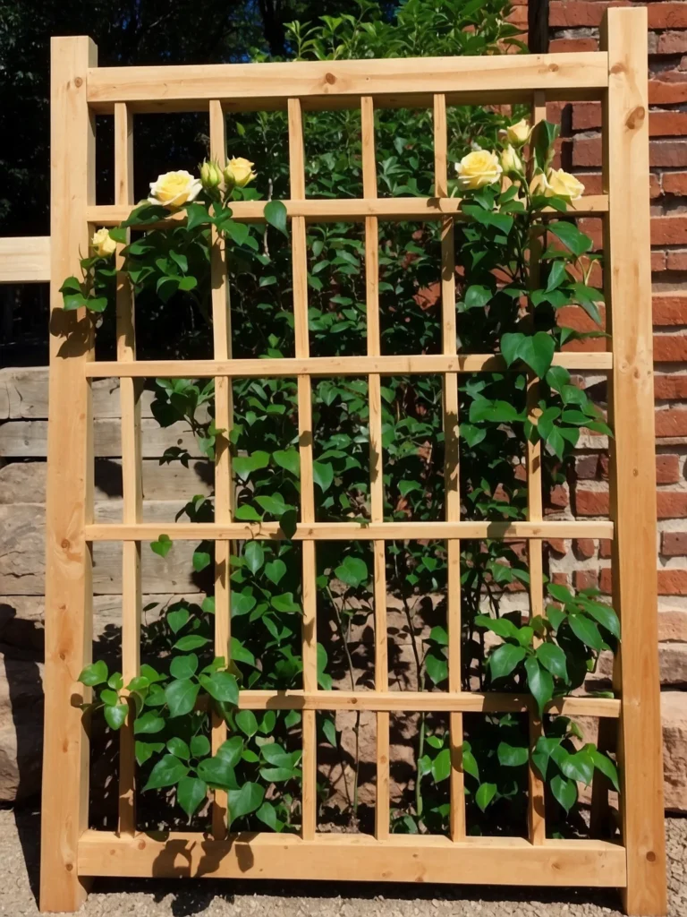classic diamond wood lattice trellis ideas for climbing roses