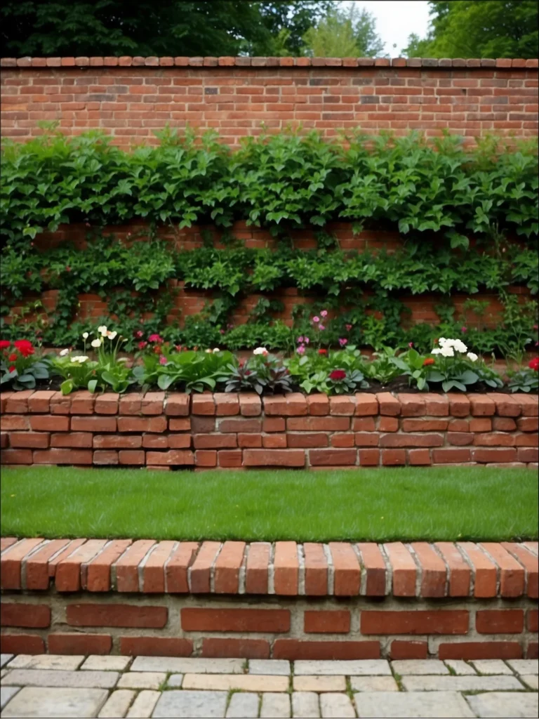 classic red brick garden wall design
