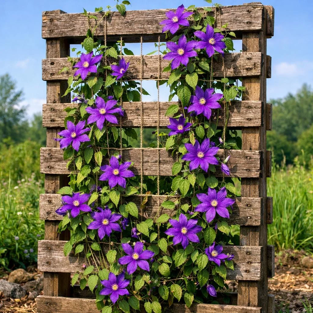 diy pallet clematis trellis project