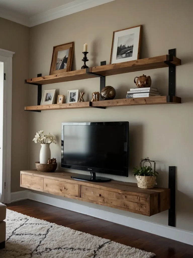 Floating Shelves Around the TV