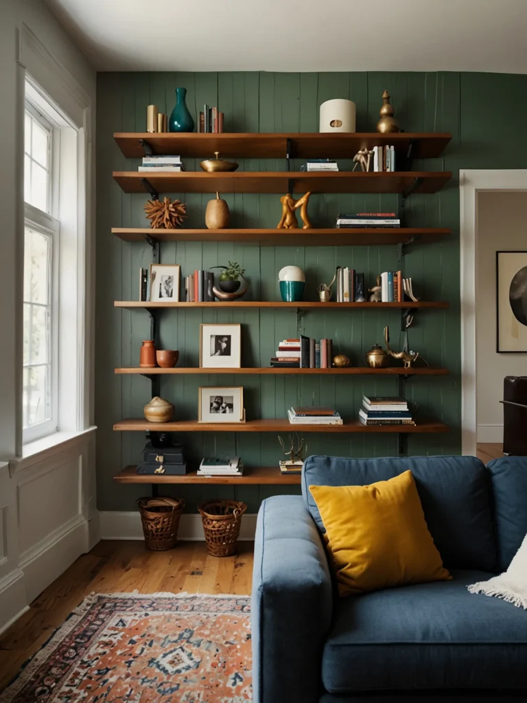 Floor-to-Ceiling Open Wall Shelving