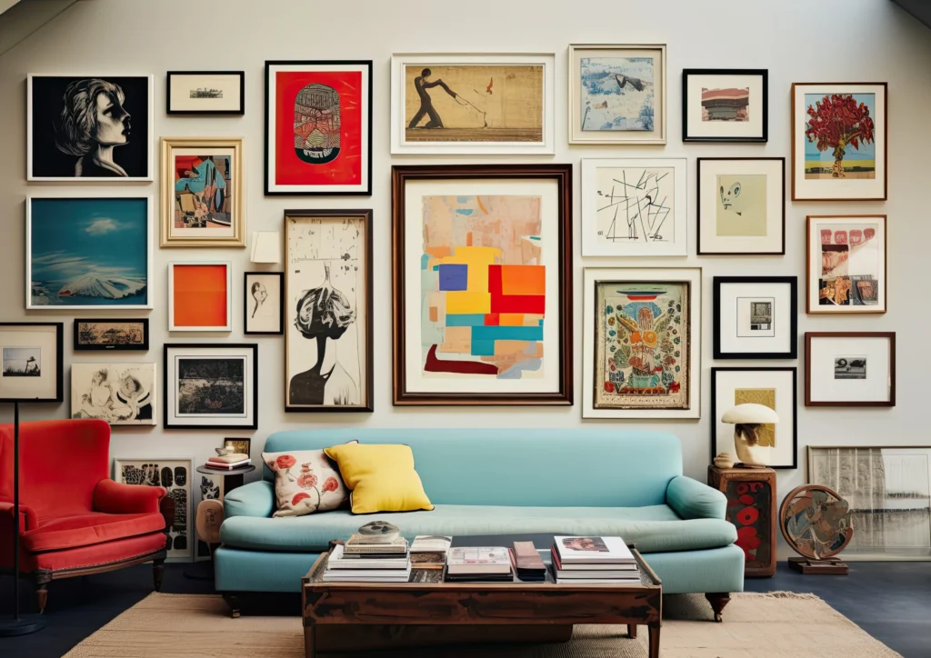 Gallery Wall With Mixed Frames