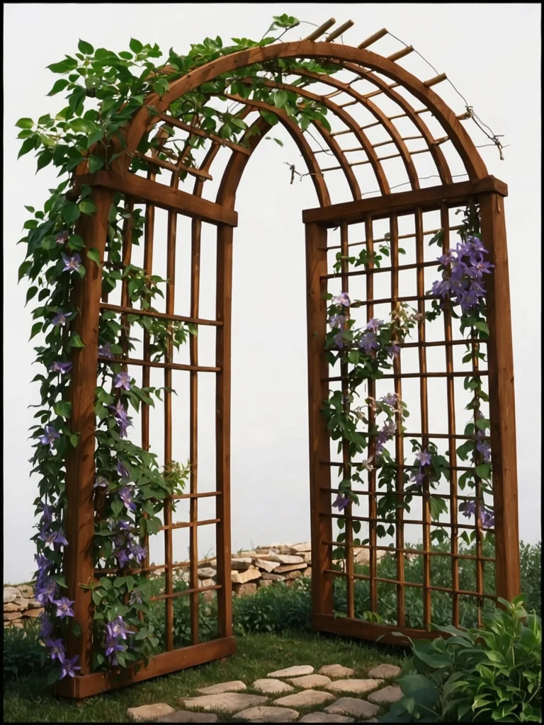 garden arch clematis trellis walkway design