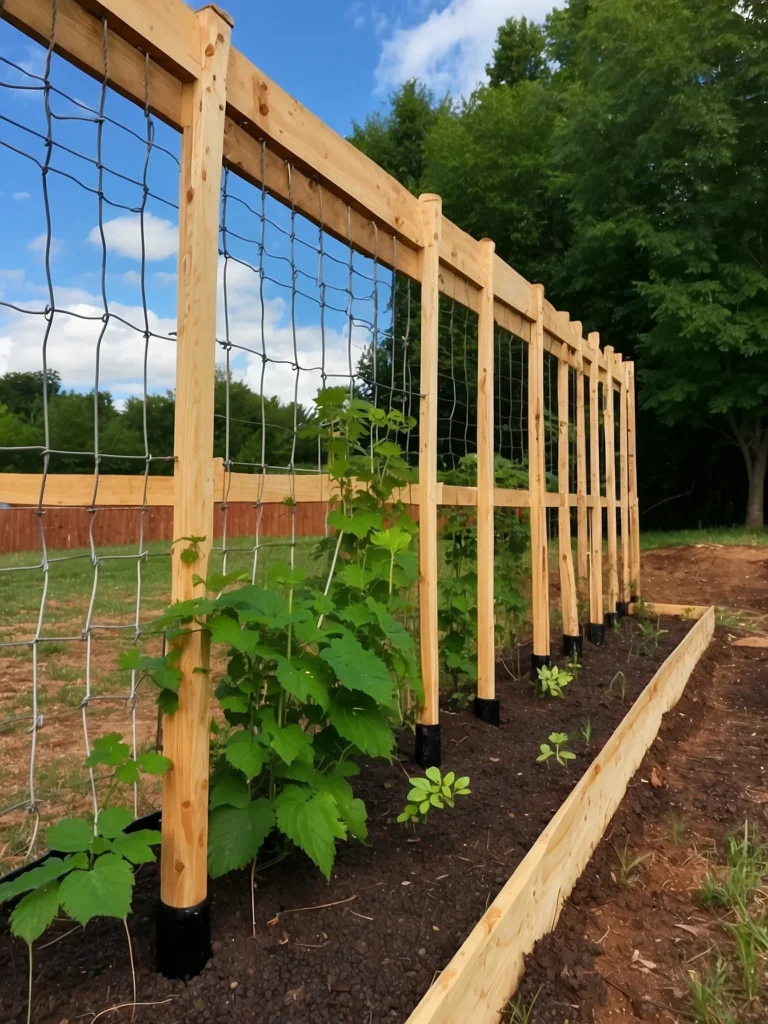 horizontal wire blackberry trellis system