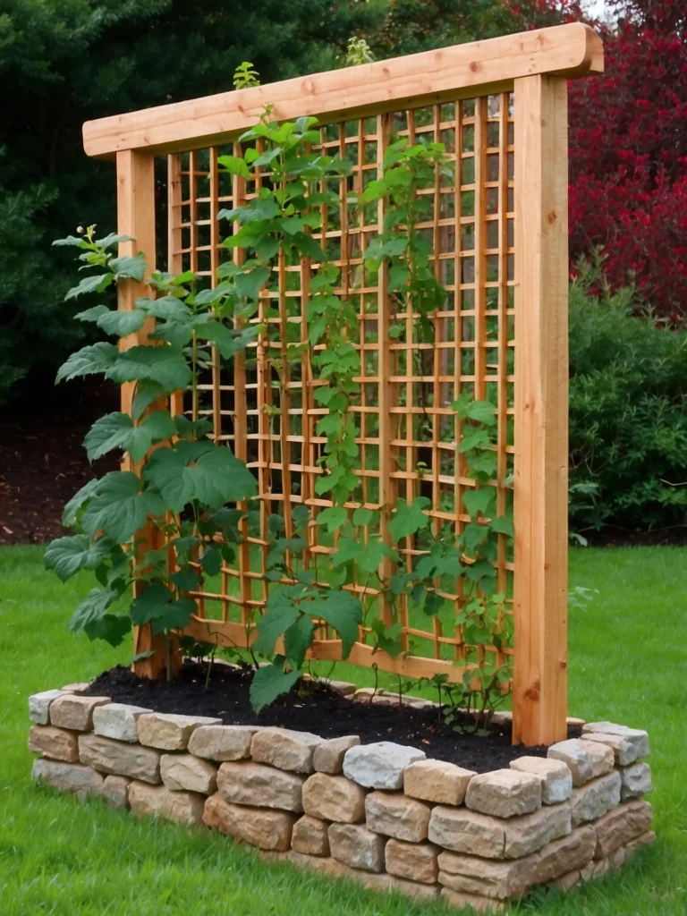 raised bed blackberry trellis support