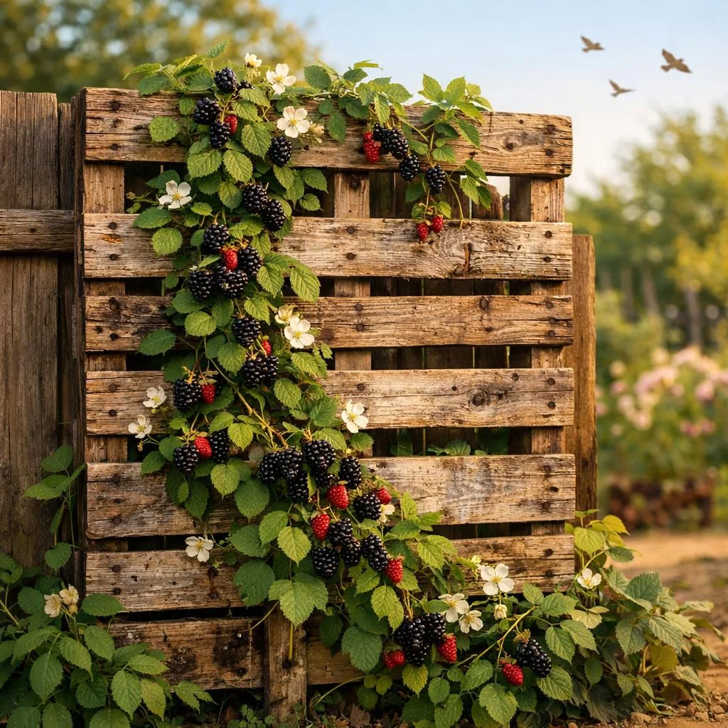 pallet blackberry trellis diy