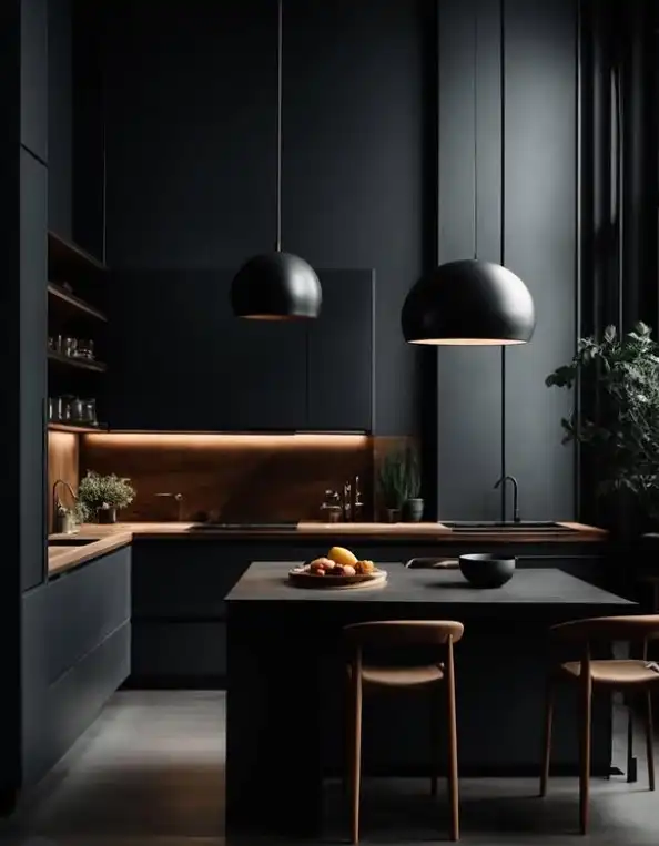 black kitchen wall paint ideas modern bold kitchen accent