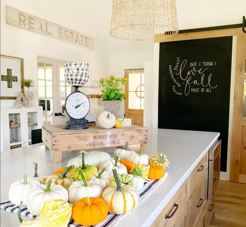 chalkboard farmhouse kitchen wall decor with handwritten menu cozy kitchen idea