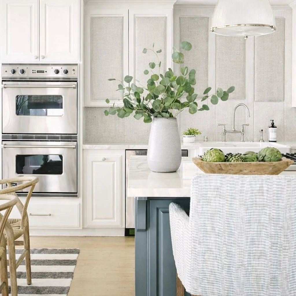 fabric panel kitchen wall covering ideas soft textured kitchen wall design