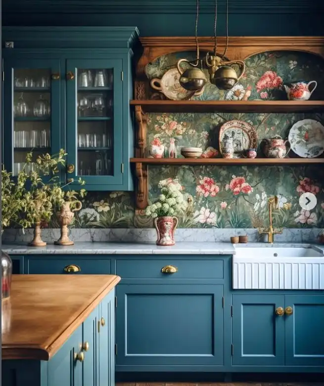 wallpaper kitchen wall covering ideas patterned washable kitchen wall design