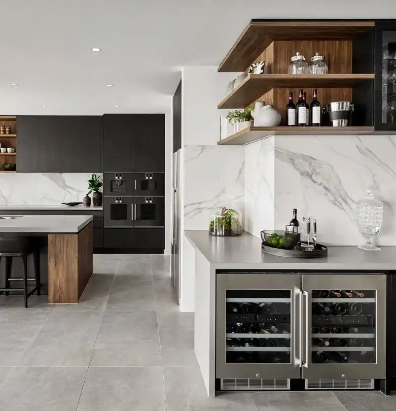 large format kitchen wall tile ideas seamless modern kitchen wall design