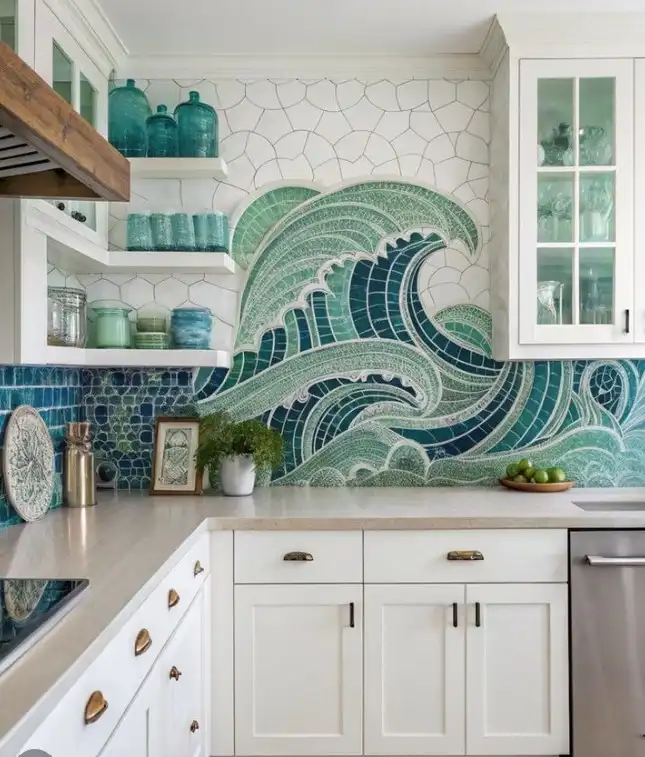 mosaic tile kitchen wall covering ideas decorative colorful backsplash design