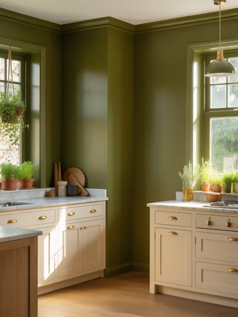 olive green kitchen wall paint ideas earthy kitchen design