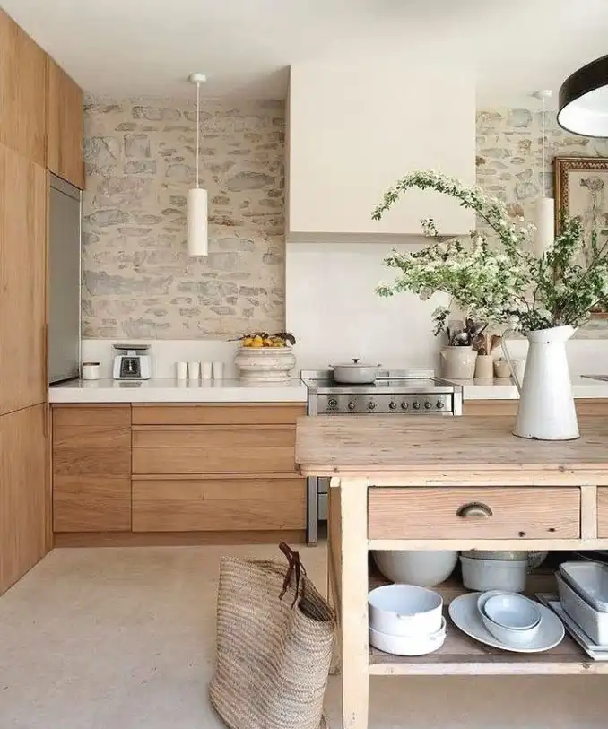 natural stone kitchen wall covering ideas rustic textured kitchen wall finish