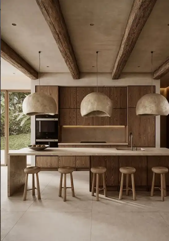 wood panel kitchen wall covering ideas warm natural kitchen wall decor