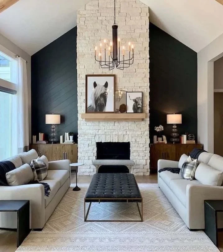 black accent tv wall ideas modern bold living room