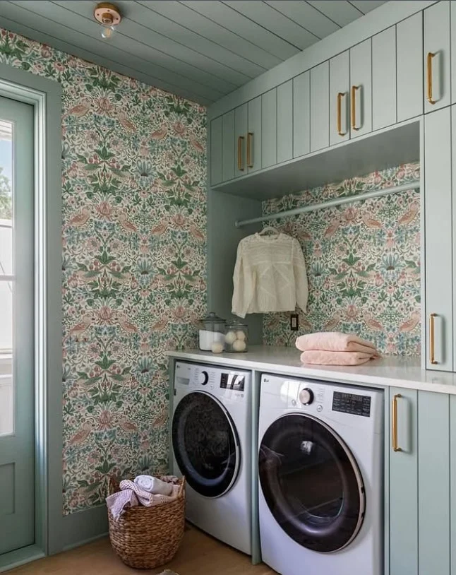 bold pattern laundry room wall tile ideas for modern homes