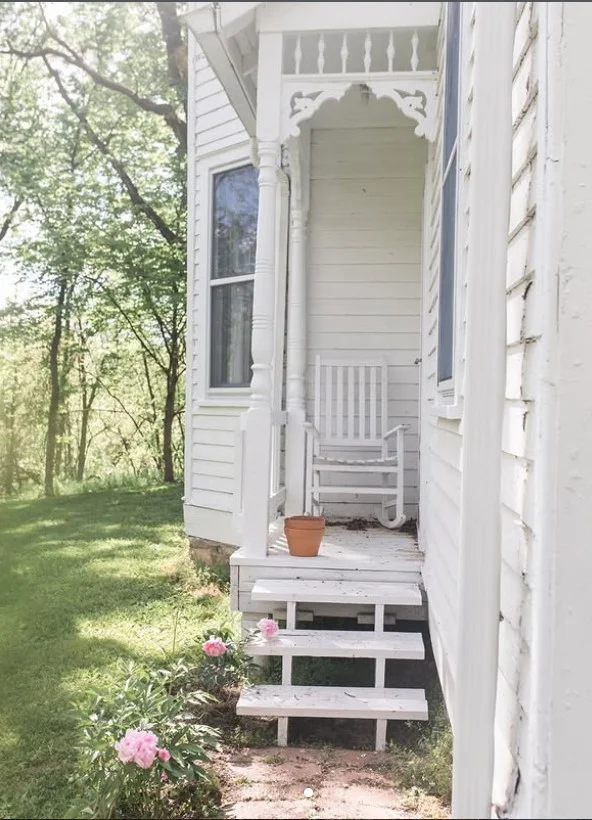 small side porch with clean organized uncluttered look