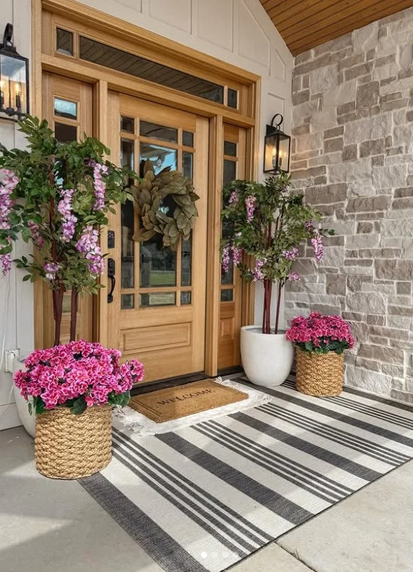 tiny front porch with simple clean uncluttered style