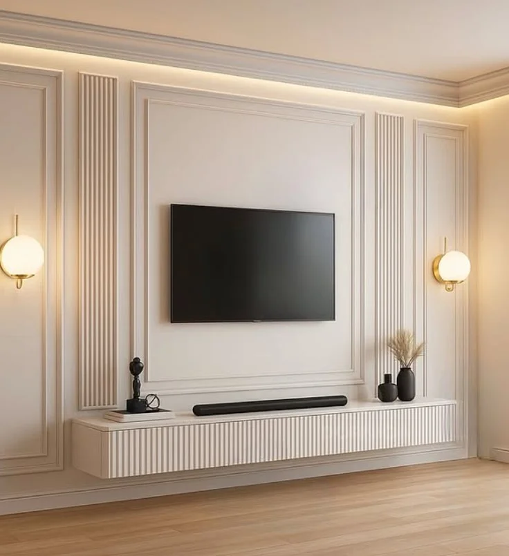 floating tv unit living room modern space-saving design